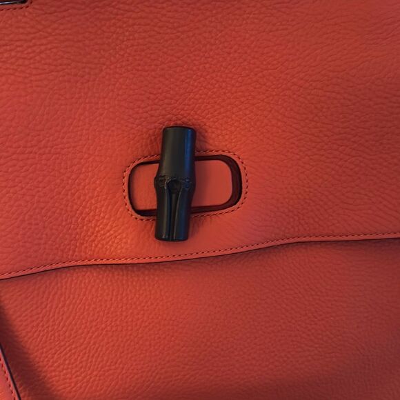 Gucci Bamboo Leather Top Handle Daily Bag Orange leather - Picture 5 of 16